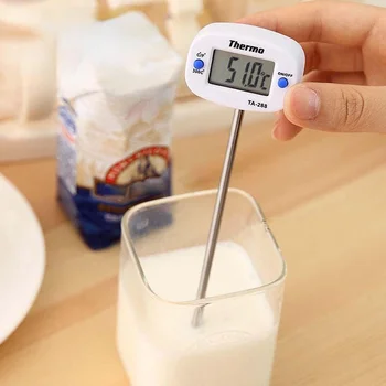 1 Pc Преносим домашен кухненски електронен термометър Вложка от неръждаема стомана Храна течна вода масло храна термометър