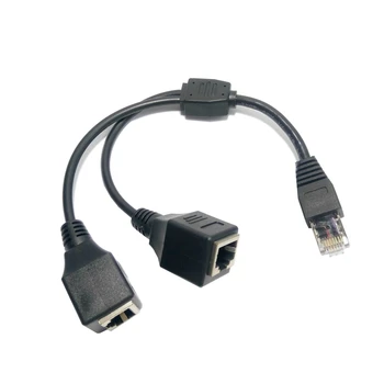 1 щепсел към 2 женски щепсела 2 възможности RJ45 порт Ethernet мрежа сплитер щепсел разширителен кабел рутер LAN двоен порт щепсел adap