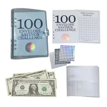 100 плика Предизвикателство за спестяване на пари Бюджетна връзка с парични пликове за бюджетен плановик
