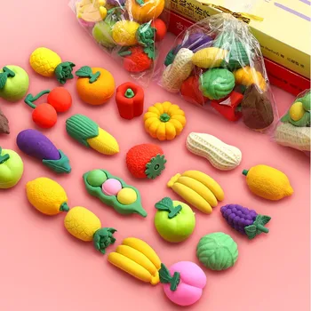 1pack Нова мода гума симулация храна зеленчук торта инструмент бисквити ластик комплект офис & проучване каучук специални деца подаръци