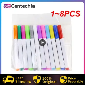 1~8PCS комплект Различни цветове Водоразтворима течна креда Детска писалка за рисуване Непрахообразна дъска Креда маркер Учителски консумативи