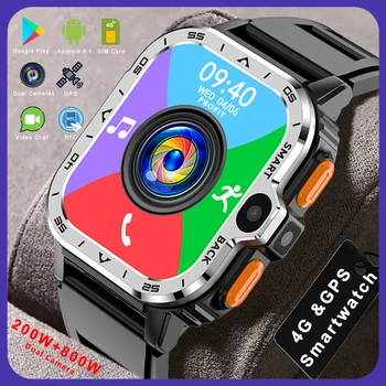 2.03 инчов Android Smart Watch SIM карта GPS Wifi NFC двойна камера 16G 64G ROM Google Play IP67 HeartRate Smartwatch PK S8 Ultra