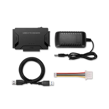2.5 3.5 Универсален адаптер USB3.0 USB 3.0 Трансфер на данни към SATA IDE комбо външен конвертор (EU Plug)
