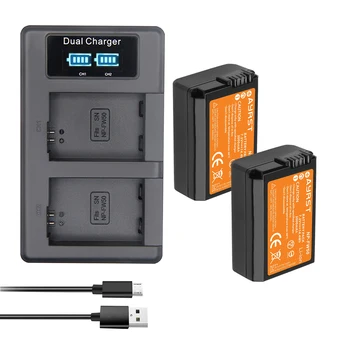 2000mAh NP-FW50 NP FW50 батерия + LED USB двойно зарядно устройство за Sony ZV-E10, a7, a7R, a7RII, a7II, a7SII, a7S, a7RII, a6300, a6400