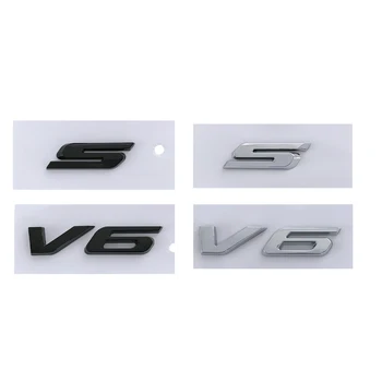 3d ABS V6 лого S писма кола Fender емблема значка Decal за Ford Explorer Fusion Mondeo MK3 Пума Mustang V6 стикер аксесоари