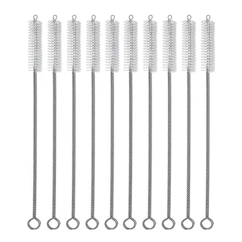50 Piece Drinking Straw Cleaning Brush Pipe Cleaner White Plastic Is Suitable For Glasses, Straw Cups, Bottles And Pipes