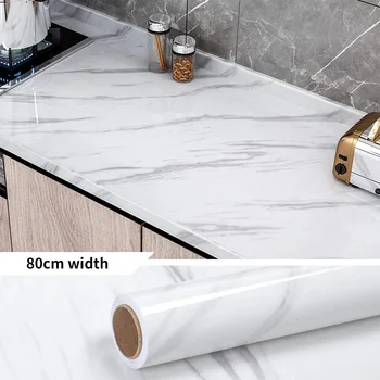 80cm мраморен винил водоустойчив тапет за баня маса кухня Ambry плот самозалепващ стикер за мебели декор PVC