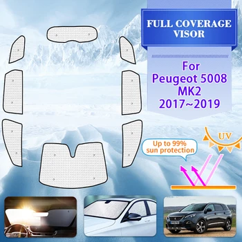 Anti-UV кола пълен прозорец сенник за Peugeot 5008 аксесоари 2017 2018 2019 Кола прозорец козирка сенник покрива авто аксесоари