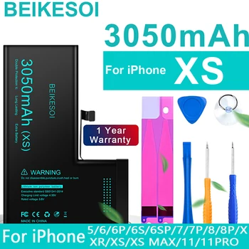 BEIKESOI Оригинална IC чип батерия за iPhone 5S 6 6S 7 8 Plus X XR XS MAX батерия за iPhone 11 12 PRO MAX батерии с инструменти