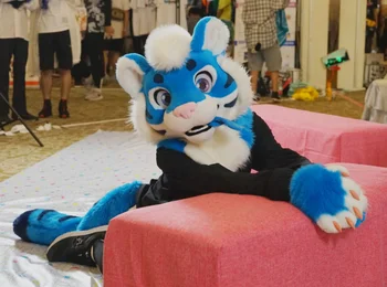 Blue Tiger талисман костюми пълен космат костюм котка Huksy куче fursuit тийнейджър възрастен аниме костюм