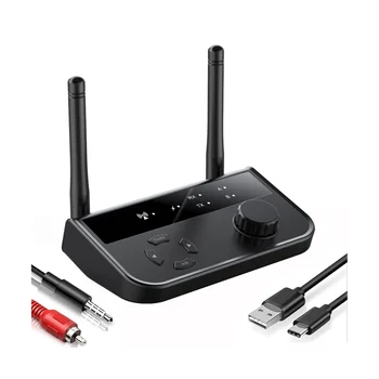 Bluetooth предавател приемник BT5.3 3.5mm Aux Jack RCA безжичен аудио музикален адаптер за телевизор кола PC слушалки