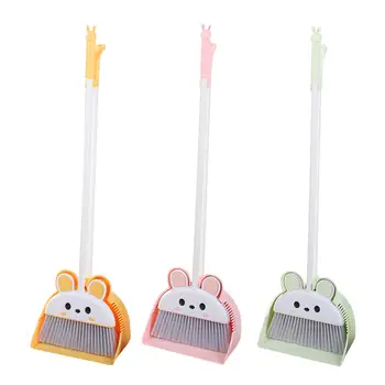 Broom and Dustpan Set Sweeping Broom Upright Standing for Home Office