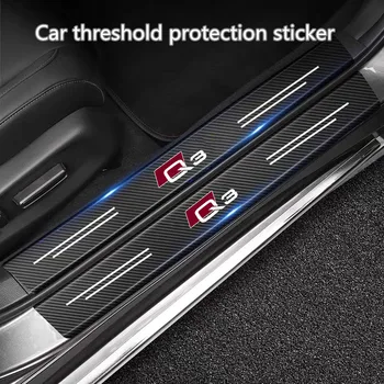 Carbon Fiber Car Sticker Auto Door Trunk Protective Strip Anti Scratch Decal За AUDI Q3 2012 2013 2016 A4 A6 Аксесоари за кола