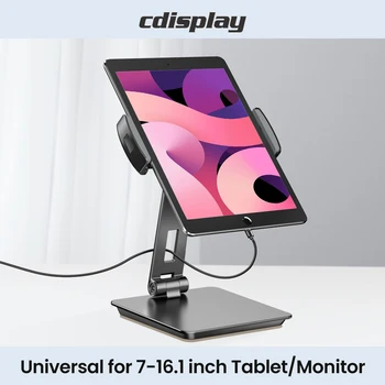 Cdisplay Tablet Holder Алуминиева регулируема стойка за монитор Универсална за iPad Pro Air Mini Kindle Galaxy Tab 7-16.1