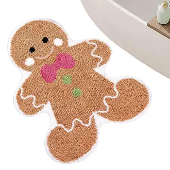 Gingerbread Man Килим Gingerbread Man Коледни кухненски килими Постелки за баня Абсорбиращи неплъзгащи се изтриващи изтривалки за вътрешен коридор