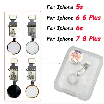 Home бутон и Home Touch ID Връщане пръстов отпечатък бутон дънна платка връзка конектор Flex кабел за iPhone 6s плюс 8 7 7Plus