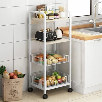 HOOKI Кухненска пукнатина за съхранение Подвижна стойка за съхранение от пода до тавана Хладилник Crevice Storage Pot Rack