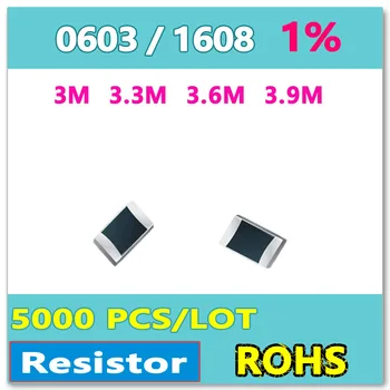 JASNPROSMA OHM 0603 F 1% 5000pcs 3M 3.3M 3.6M 3.9M smd 1608 резистор