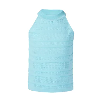 Kids Girl Summer Knit Vest Children Summer Cotton Vests Candy Color Sleeveless Fashion Casual Top Kids Summer Clothing Tops