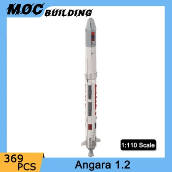 MOC Space Series 1:110 Ангара 1.2 Ракетен модел строителни блокове DIY Сглобяване на тухли Носител на ракета Аерокосмически играчки Подаръци