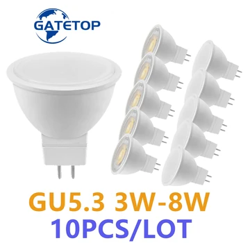  MR16 GU5.3 LED прожектор 3W-8W 220V AC110V AC / DC12V ъгъл на лъча 38/120 градуса за дома Енергоспестяваща вътрешна крушка за маса
