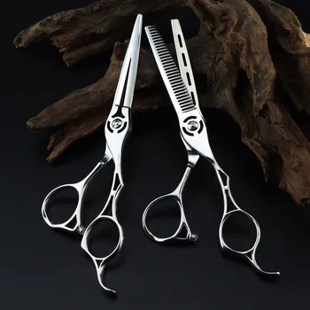 Professional JP440c стомана 6 '' Кухи нарязани ножици за коса подстригване изтъняване бръснар мака коса рязане ножици фризьорски ножици