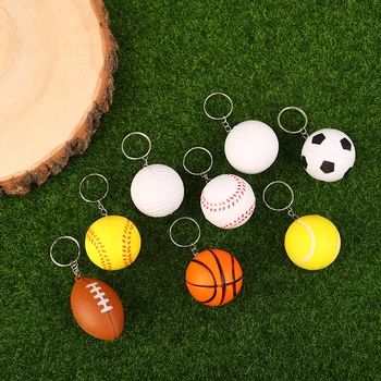 PU кожа мека пяна гъба топка ключодържател футбол баскетбол футбол изстискване стрес топка облекчение играчки анти стрес топка Fidget играчка