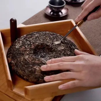 Puer чай кутия палет - Pu-erh торта основен инструмент Pu'er чай торта тухла чупене тава бамбук случай - екологично чисти 24 х 24 см
