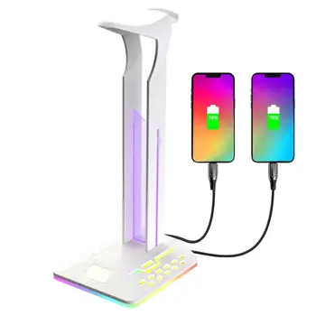 RGB държач за слушалки Тежкотоварна стойка за слушалки против хлъзгане Многофункционални и гъвкави геймъри Закачалки за слушалки Слушалки за компютърни игри