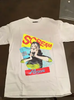 Vtg VERY RARE 1980-те 1989 Poison Scream Мъжка бяла тениска Размер
