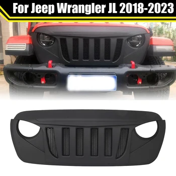 Автомобилен аксесоар Предна броня решетка централен панел стайлинг горна решетка матово черно за Jeep Wrangler JL 2018-2023 радиаторни решетки