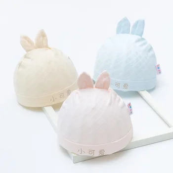 Бебешки шапки Новородено 100% органичен памук мека регулируема шапка често завързана капачка, за 0-3Y стари бебета момчета и момичета шапки дете Beanie