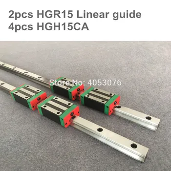 Безплатна доставка 2бр линейна релса HGR15 1200mm 1500mm + 4бр HGH15CA / HGW15CA Линеен направляващ релсов блок Cnc част