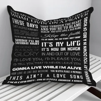 Бон Джоуви текстове на песни Калъфка за възглавница Декоративен диван възглавница случай легло възглавница покритие Начало декор кола възглавница покритие 45 * 45 см