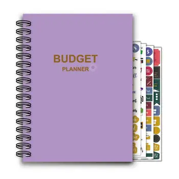 Бюджетен плановик 2024 12 Месечен плановик Седмичен плановик Организатор на бюджета с интериорен джоб Bookmark Cord Pen Училищни пособия