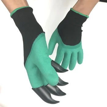 Водоустойчиви гумени ръкавици Градински багер ръкавици с нокти Бързо растение за копаене засаждане цвете градинарство изолирани ръкавици