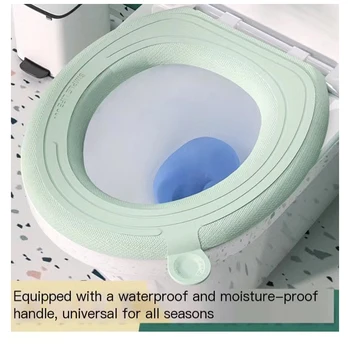 Възглавница за домакинска тоалетна седалка, водоустойчив капак за тоалетна, домакински миещ се пръстен за тоалетна седалка, всесезонен универсален капак за тоалетна g