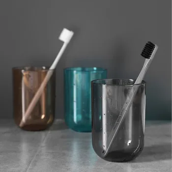 гореща продажба Tansparent баня измиване чаша за домакински четка за зъби чаши пластмасови прозрачни трайни вода за уста чаша