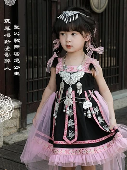 Дрехи за момичета Лятна нова бебешка рокля в стил етническо малцинствоПринцеса рокля