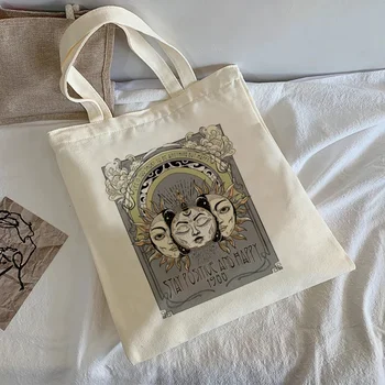 Естетически слънце печат платно чанта случайни голям капацитет хип-хоп японски аниме женски чанта мода Harajuku жени рамо чанта