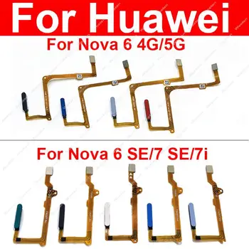 За Huawei Nova 6 7i 6SE 7SE 4G / 5G На OFF Бутон за захранване Fingeprint сензор Touch пръстов отпечатък сензор смяна