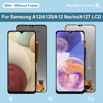За Samsung Galaxy A12 Nacho LCD SM-A127F / DSN дисплей сензорен екран дигитайзер за Samsung A12 LCD SM-A125F / DS резервни части