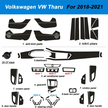 За Volkswagen VW Tharu 2018-2021 3D / 5D въглеродни влакна кола интериор тапицерия покритие център конзола Цветни стикери Стикери аксесоари