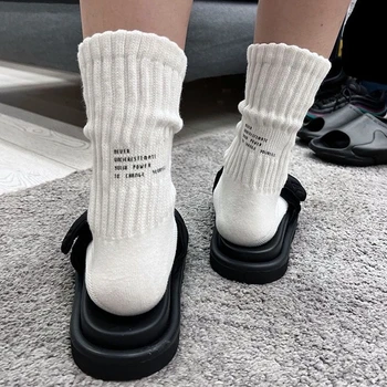 Зимни мъжки удебелени средни тръбни чорапи реколта кърпа дъното писмо японски твърди чорапи двойка чорап памук мъжки спортни чорапи