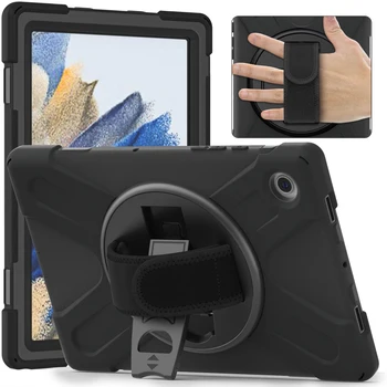 Калъф за Samsung Galaxy Tab A8 10.5 инчов SM-X200 / X205 / X207 удароустойчив защитен здрав калъф 360 ° въртяща се стойка за рамо