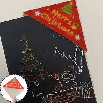 Коледа Bookmark творчески ръчно изработени бродерия модел триъгълник ъгъл маркер преносим книга пейджинг маркер Коледа подарък