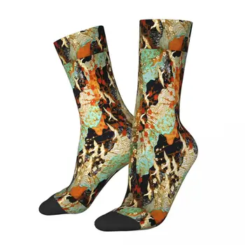 ЛЕТЯЩИ КРАНОВЕ И ПРОЛЕТНИ ЦВЕТЯ Антични флорални японски чорапи мъжки жени есенни чорапи отпечатани