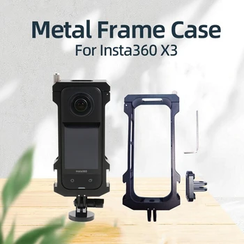 Метална заешка рамка заешка клетка за Insta360 X3 Action Camera Защитни аксесоари за разширителни рамки