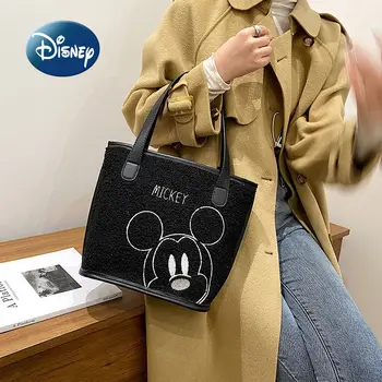 Новата модна марка на Дисни Мики Луксозна марка Дамска чанта Висококачествена дамска чанта за рамо с голям капацитет Чанта за съхранение от висок клас