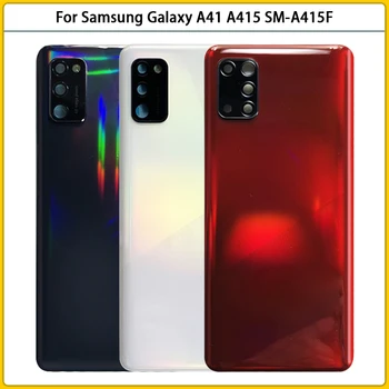 Ново за Samsung Galaxy A41 A415 SM-A415F / DSN пластмасов панел батерия капак задната врата A41 корпус случай стикер замяна